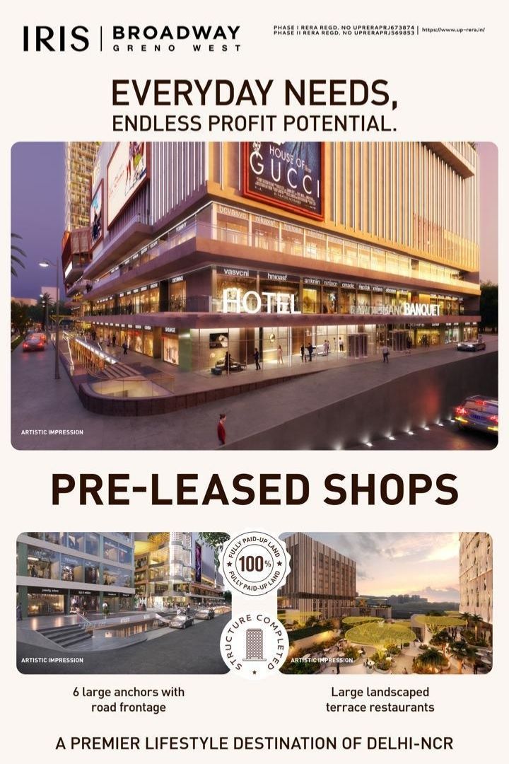 Iris Broadway Greater Noida West Commercial Property For Sale Assured Rental Income Preleased Guarantee